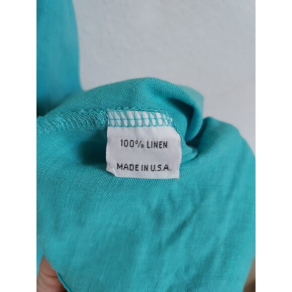 Bryn Walker Turquoise Dress 100% Linen Pocket Beach Boho Women's Small - Picture 4 of 5